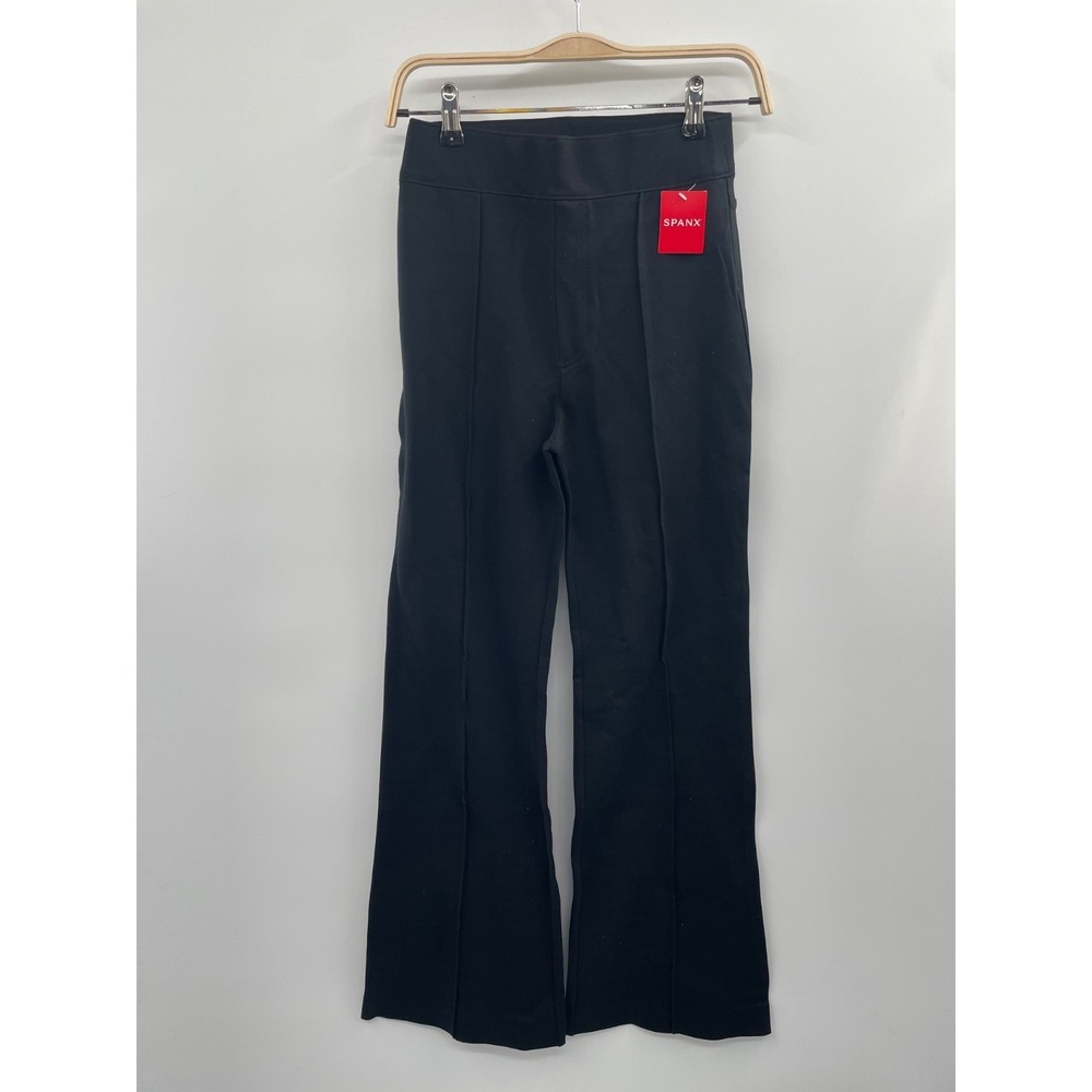 NWT Spanx The Perfect Flare Pants Women's Small Black Elastic Waist High Rise